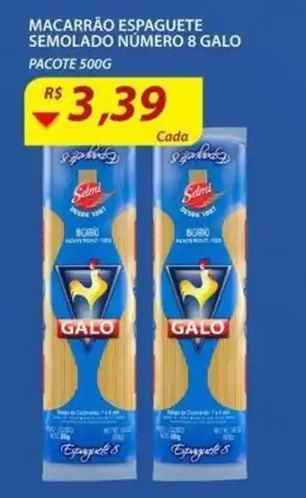 Assaí Atacadista Macarrão espaguete semolado Numero 8 Galo 500g oferta