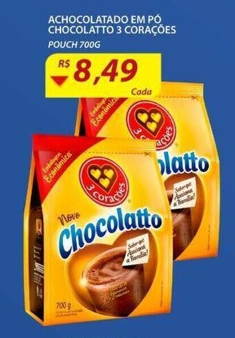 Assaí Atacadista Achocolatado em po Chocolatto 3 Corações 700g oferta