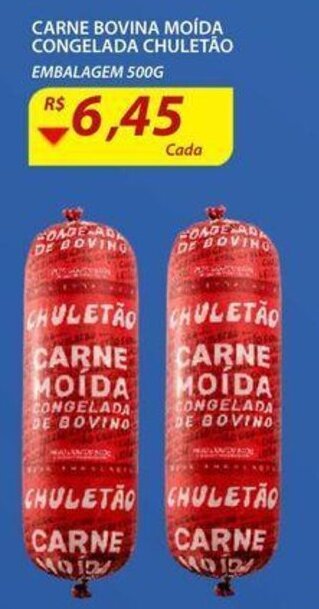 Assaí Atacadista Carne Bovina Moida Congelada Chuletao 500g oferta