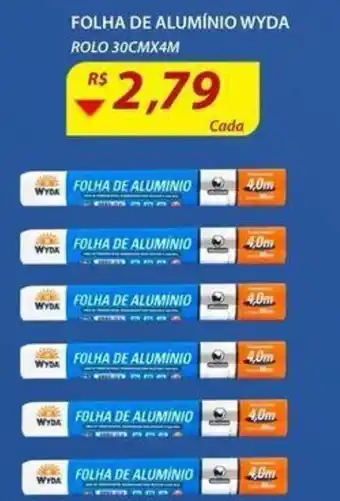 Folha de Aluminio Wyda 30cmx4m