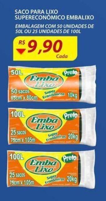 Assaí Atacadista Saco para Lixo Super Economico Embalixo oferta