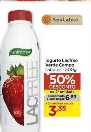 Carrefour Iogurte Lacfree Verde Campo 50% De Desconto Na 2a Unidade 500g oferta