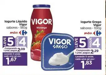Carrefour Iogurte Líquido Vigor Leve 5 Pague 4 180g oferta