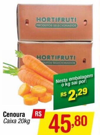 Fort Atacadista Cenoura caixa 20kg oferta
