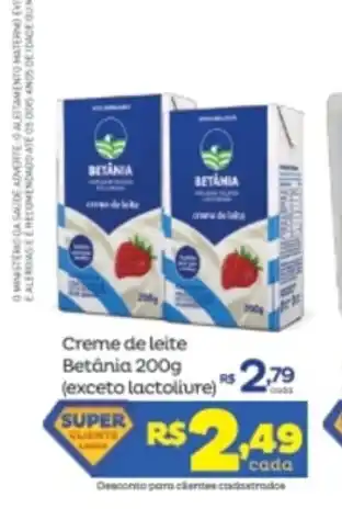 Super Lagoa Creme de Leite Betania 200g oferta