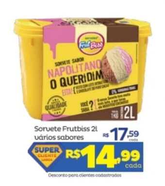 Super Lagoa Sorvete Frutbiss 2L varios sabores oferta