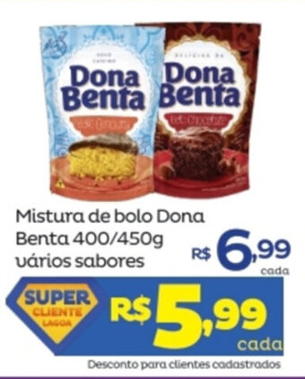 Super Lagoa Mistura de bolo Dona Benta 400/450g varios sabores oferta