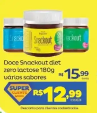 Doce Snackout diet zero lactose 180g varios sabores