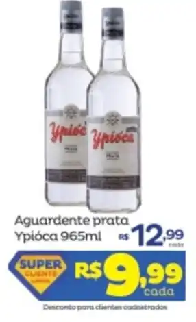 Super Lagoa Aguardente Prata Ypioca 965ml oferta