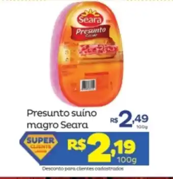 Super Lagoa Presunto suino magro Seara 100g oferta
