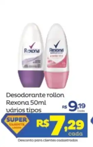 Super Lagoa Desodorante rollon Rexona 50ml varios tipos oferta