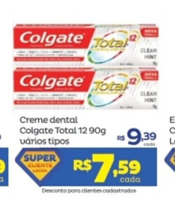 Super Lagoa Creme Dental Colgate Total 12 90g varios tipos oferta