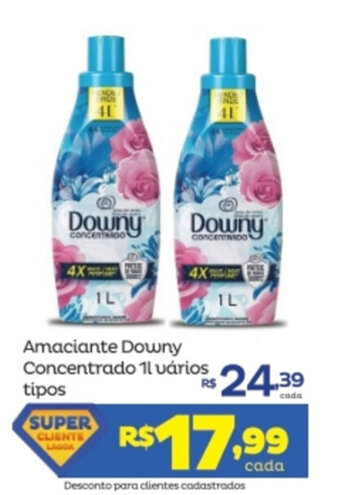 Super Lagoa Amaciante Downy Concentrado 1L varios tipos oferta