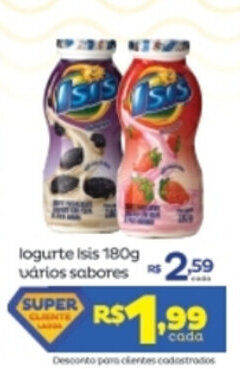 Super Lagoa Iogurte Isis 180g varios sabores oferta