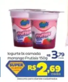 Super Lagoa Iogurte bi camoda morango Frutisis 150g oferta
