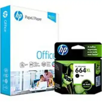 Kalunga Cartucho hp 664xl preto f6v31ab hp + papel sulfite office a4... oferta