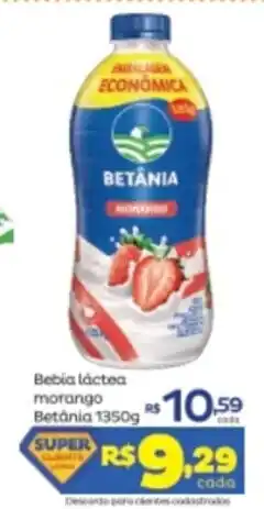 Super Lagoa Bebida lactea morango Betania 1350g oferta