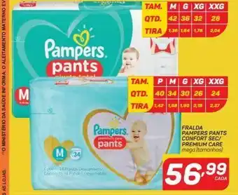 GBarbosa Fralda pampers pants confort sec/ premium care oferta