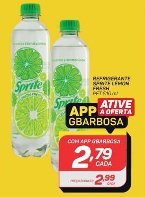 GBarbosa Refrigerante sprite lemon fresh 510ml oferta