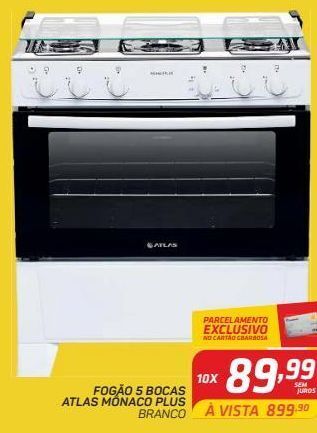 GBarbosa Fogão 5 bocas atlas mônaco plus oferta