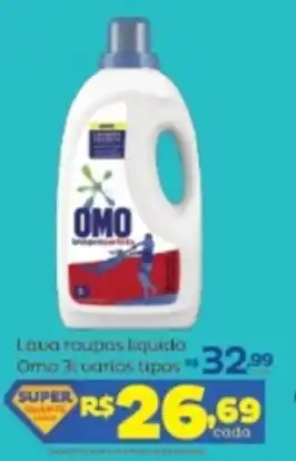 Super Lagoa Lava roupas liquido Omo 3L varios tipos oferta