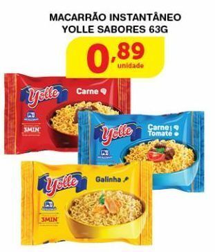 Roldão Macarrão instantâneo yolle sabores 63g oferta
