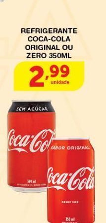Roldão Refrigerante coca-cola original ou zero 350ml oferta