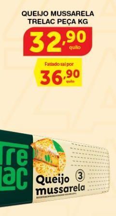 Roldão Queijo mussarela trelac peça kg oferta