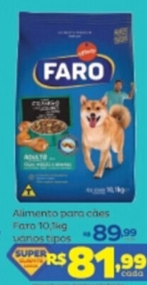Super Lagoa Alimento para caes Faro 10.1kg varios tipos oferta