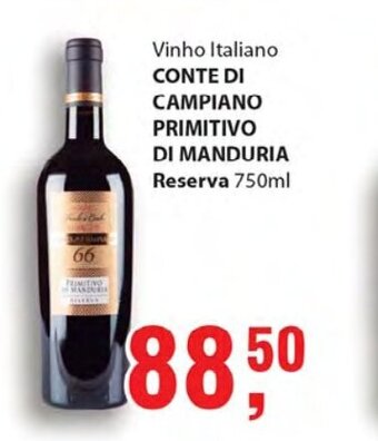 Supermercados Mundial Conte di Campiano Primitivo di Manduria Reserva 750ml oferta