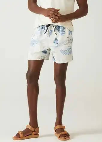 Posthaus Malwee - bermuda bege masculina folhagens oferta