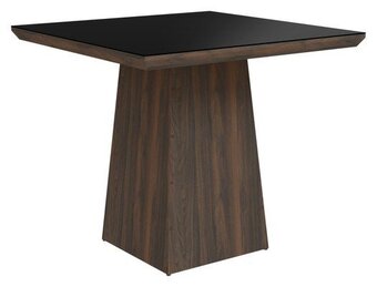 Mesa oeste móveis turin mdf 90x80x90 tpo vidro marmara/preto