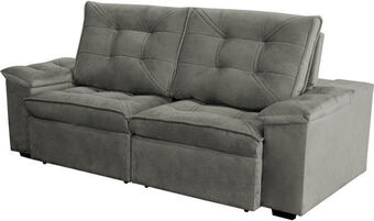 Quero Quero Sofá 240cm 3 lugares retrátil/reclinável ypê smp veludo bege escuro oferta