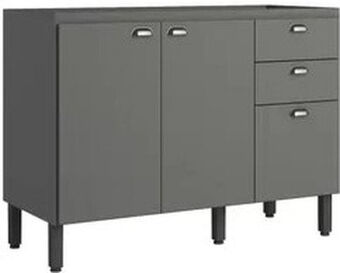 Quero Quero Balcão de pia 120cm 1 portas 3 gavetas vivenda tbh grafite oferta