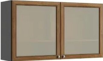 Quero Quero Armario aereo 120cm 2 portas com vidro vivedanda thb grafite oferta