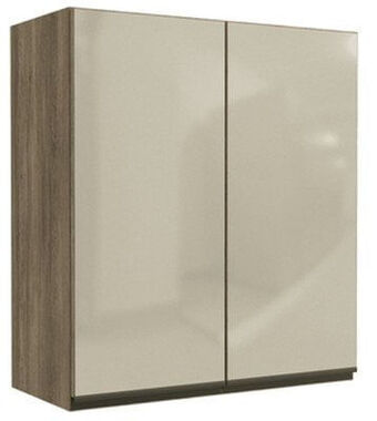 Armario aereo 80cm 2 portas com vidro g765 maxxi kappesberg nogal