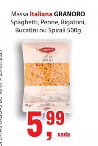 Supermercados Mundial Massa Italiana Granoro 500g oferta