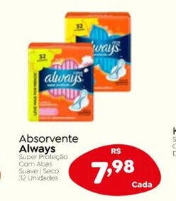Novo Atacarejo Absorvente Always oferta