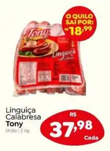 Novo Atacarejo Linguica Calabresa Tony 2kg oferta