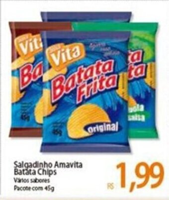 Atacadão Salgadinho Amavita Batata Chips 45g oferta