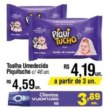 Fort Atacadista Toalha Umedecida Piquitucho c/48 un oferta