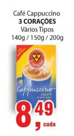 Supermercados Mundial Cafe Cappuccino 3 Coracoes 140g 150g 200g oferta