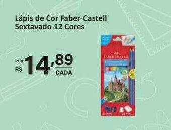 Super Luna Lápis de cor faber-castell sextavado 12 cores oferta