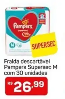 Compre Bem Fralda Descartavel Pampers Supersec m com 30 unidades oferta