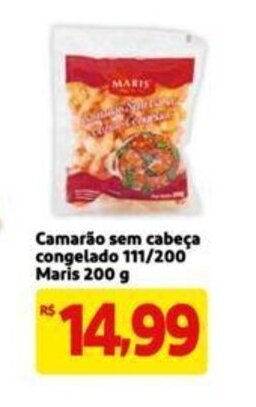 Extra Supermercado Camarão sem Cabeça cong. 111/200 Maris 200g oferta