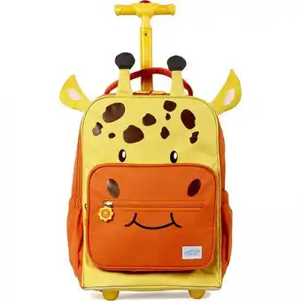 Mochila escolar infantil com rodinhas 32cm twise girafa para crianças, amarela