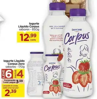 Carrefour Iogurte Líquido Corpus Iogurte Líquido Corpus Zero Leve 6 Pague 4 170g oferta