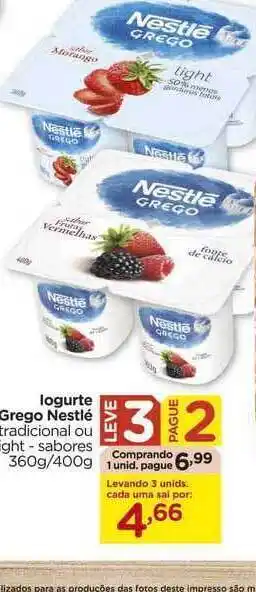 Carrefour Iogurte Grego Nestlé Leve 3 Pague 2 360g/400g oferta