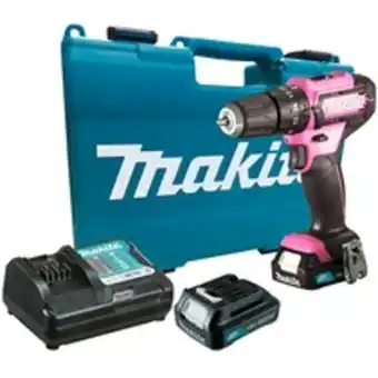 Parafusadeira e furadeira de impacto makita hp333dwyep 10mm rosa