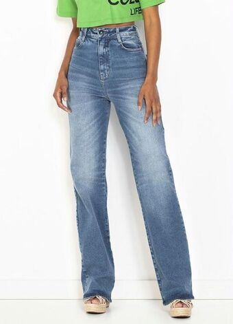 Posthaus Colcci - calça jeans wide leg stretch azul oferta